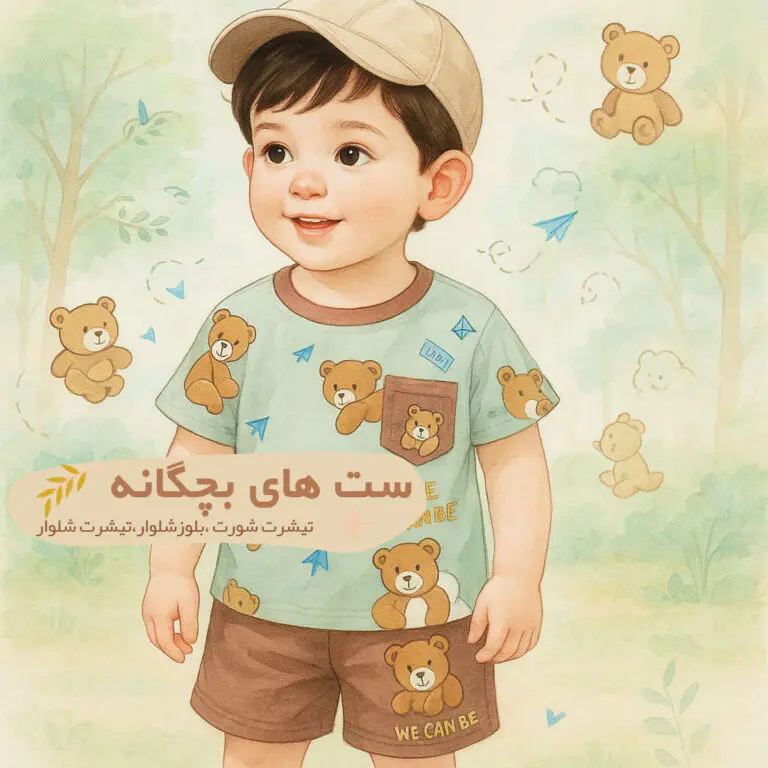 ست های بچگانه ، لباس راحتی کودک ، تیشرت شورت ، بلوز شلوار ، تیشرت شلوار